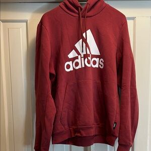Adidas Burgundy Sweatshirt Hoodie Casual Athletic Wear